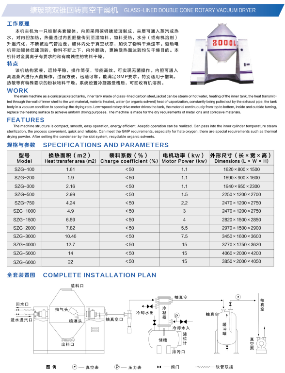 搪玻璃雙錐回轉真空干燥機